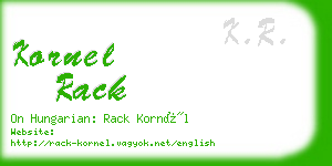kornel rack business card